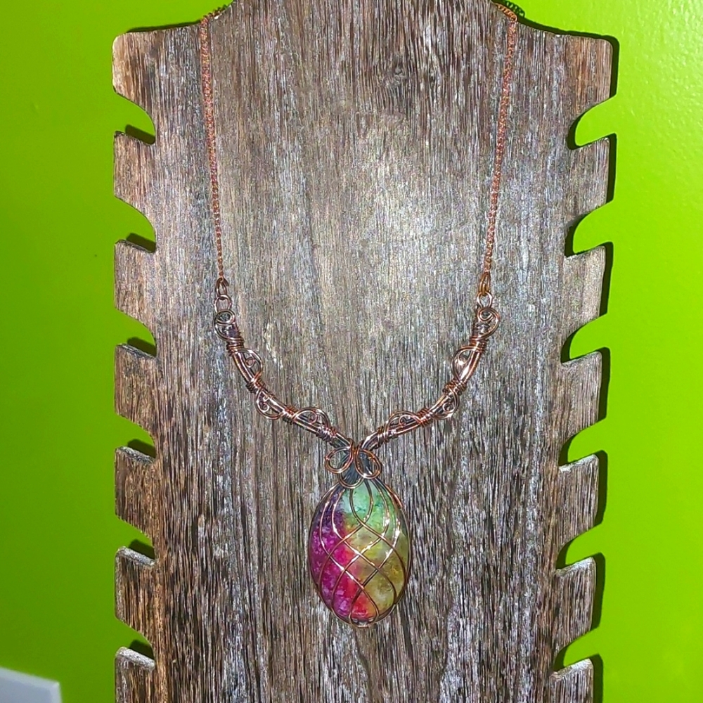 Stunning Solar Quartz Wire Wrapped Necklace